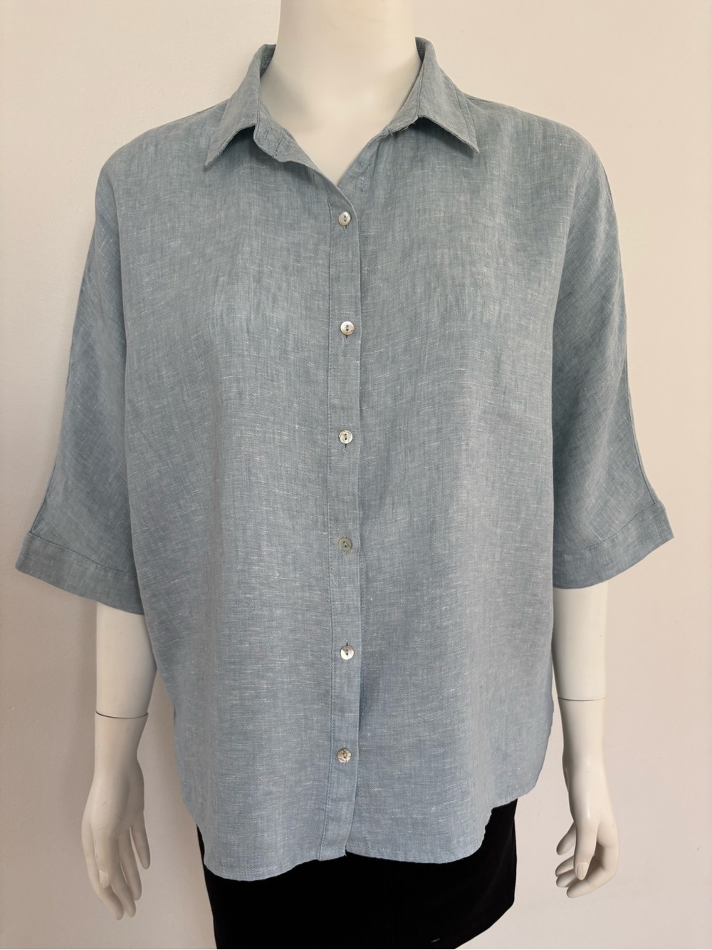 Rachel Zoe Light Blue Linen Shirt